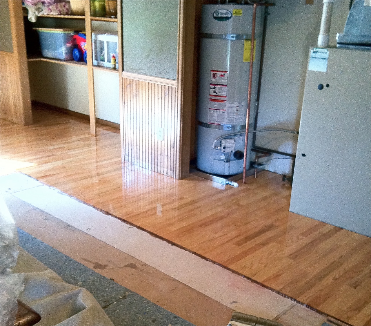 Water damaged hardwood floor is restored in Lynden, WA Hoffmann